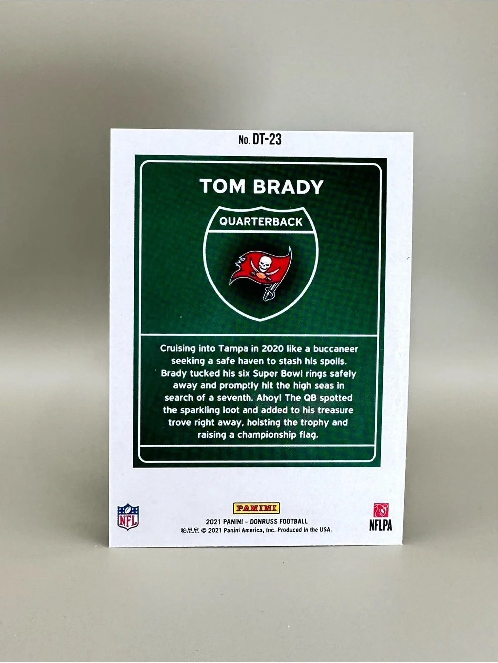 Tom Brady 2021 Panini Downtown #DT-23 Novelty Football Card.